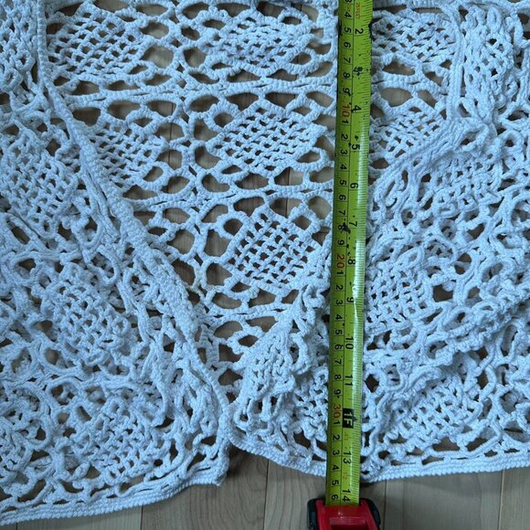 White Crochet Bolero – Cropped Macramé Cardigan, One Size - Picture 8 of 8